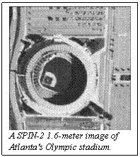 :  A SPIN-2 1.6-meter image of Atlanta's Olympic stadium.